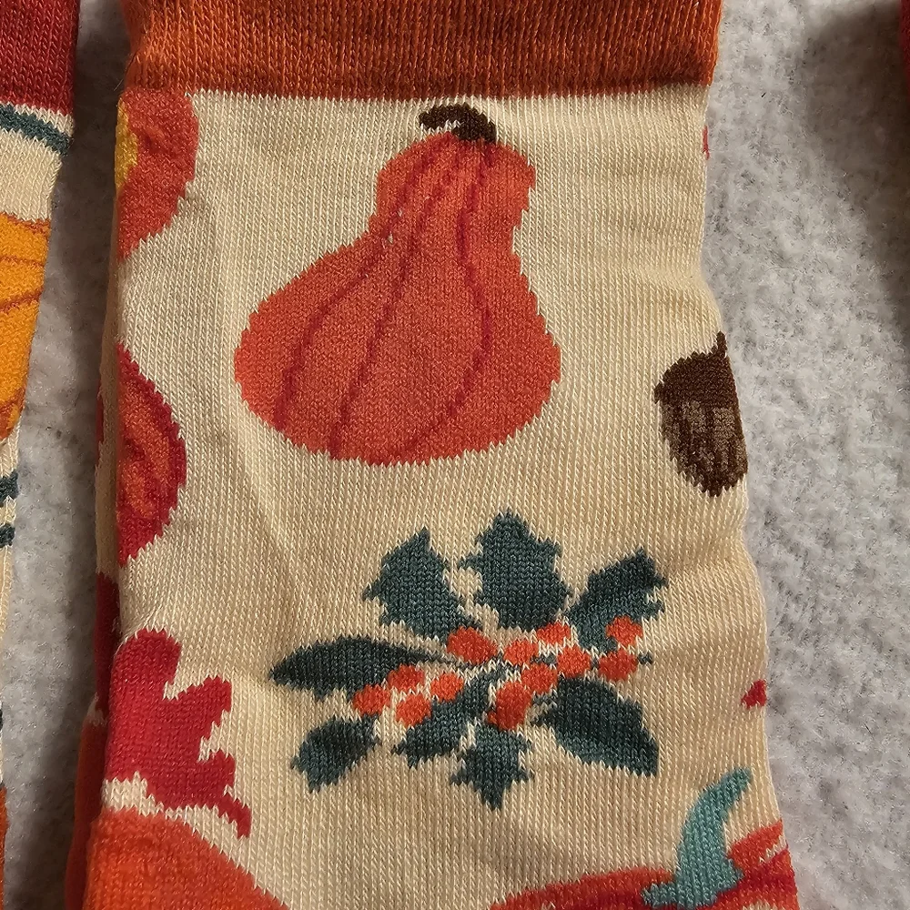 Set Of Three Fall Thanksgiving Pumpkin New Socks